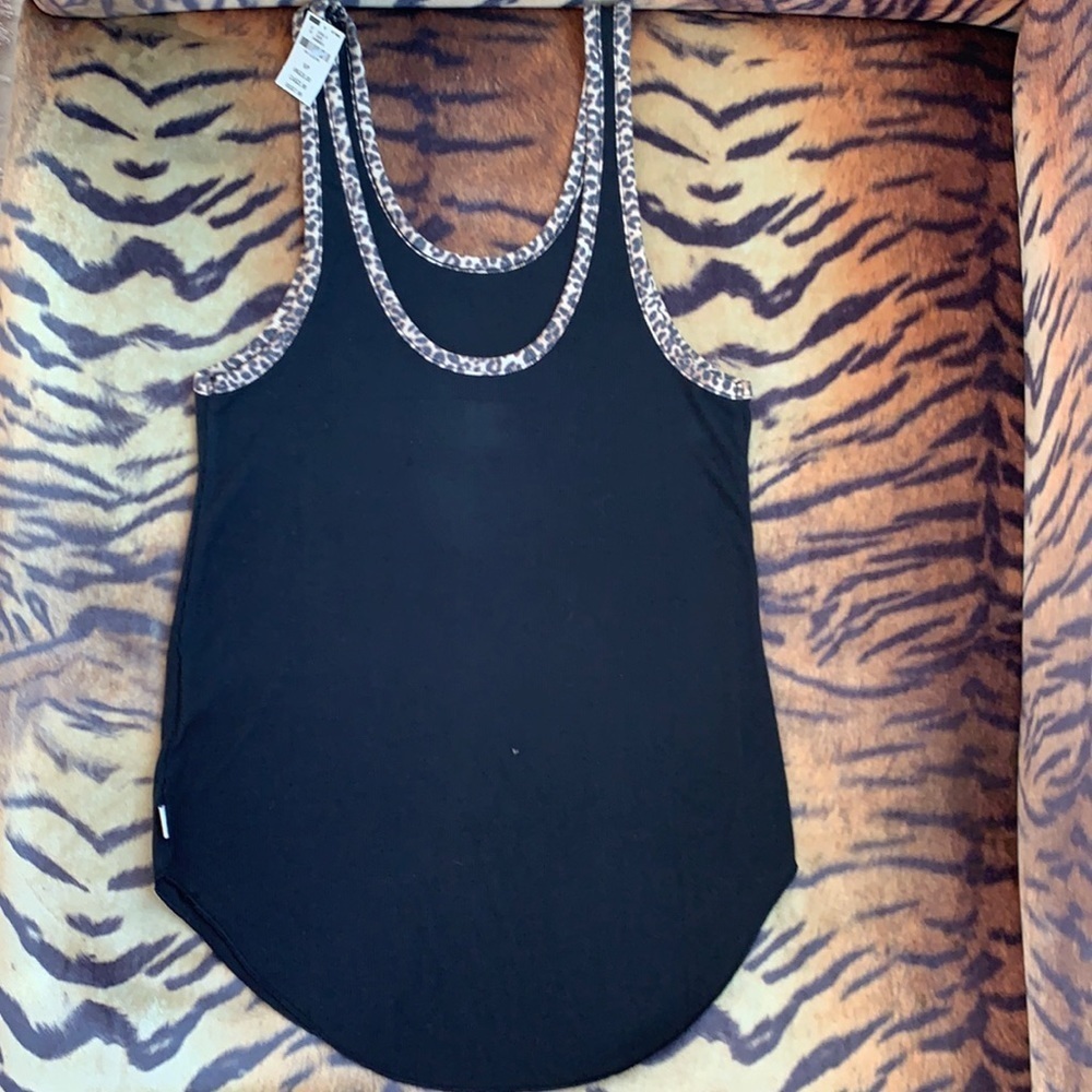 NWT Victoria’s Secret PINK black/leopard tank S